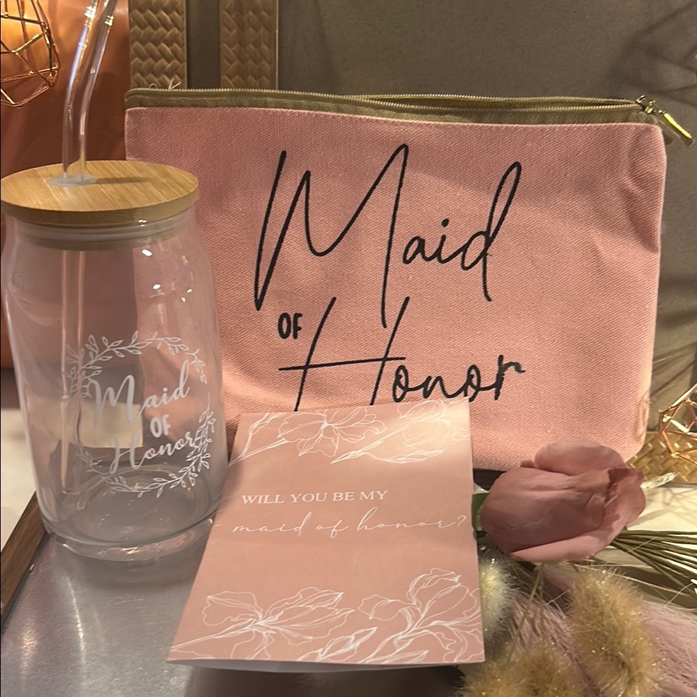 Pink Maid of Honor Gift Set